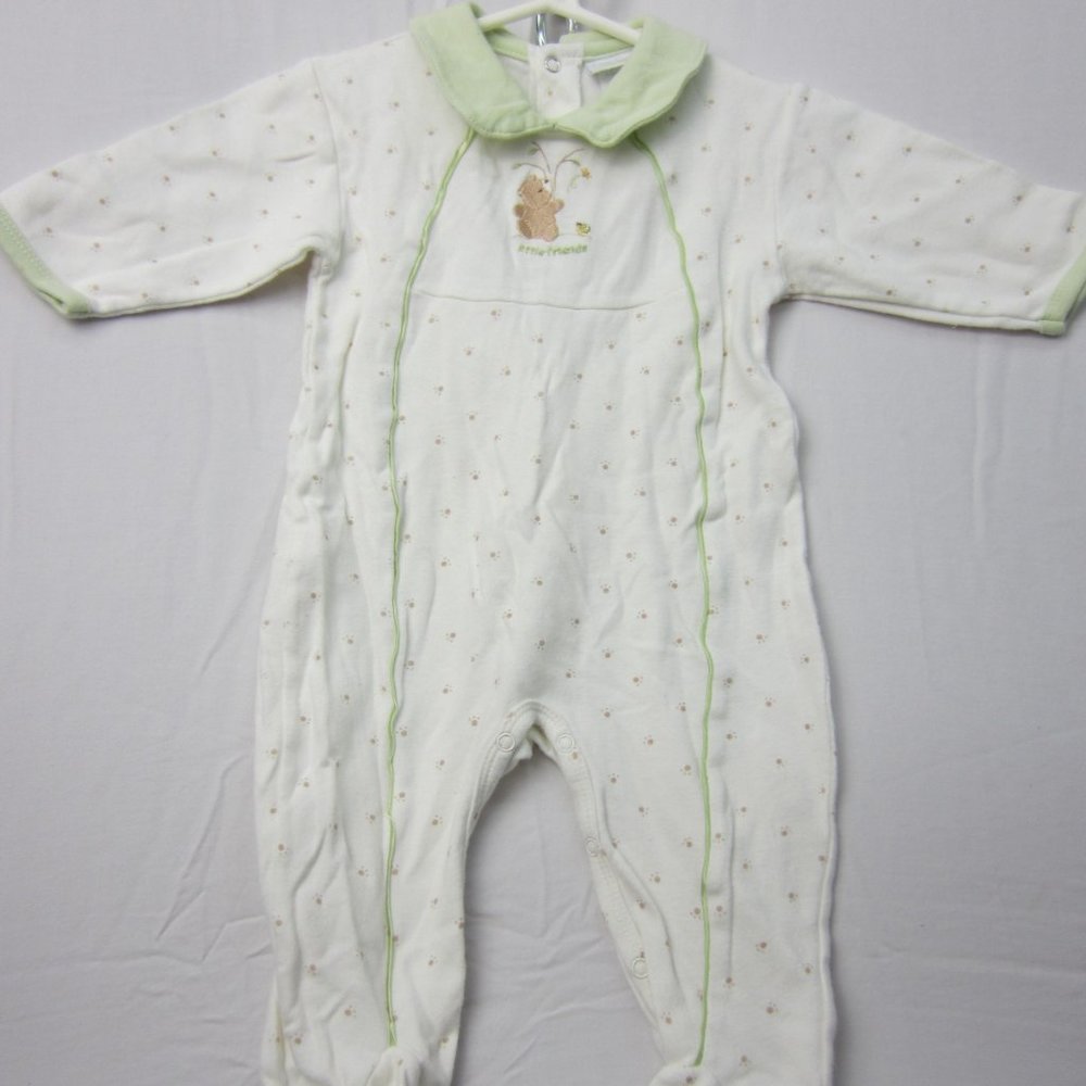 Rene Rofe Baby Footies Outfit 6-9M Combed Cotton Bear Friends